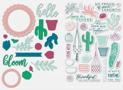 Diamond Press GREENERY Stamp &amp; Die Set