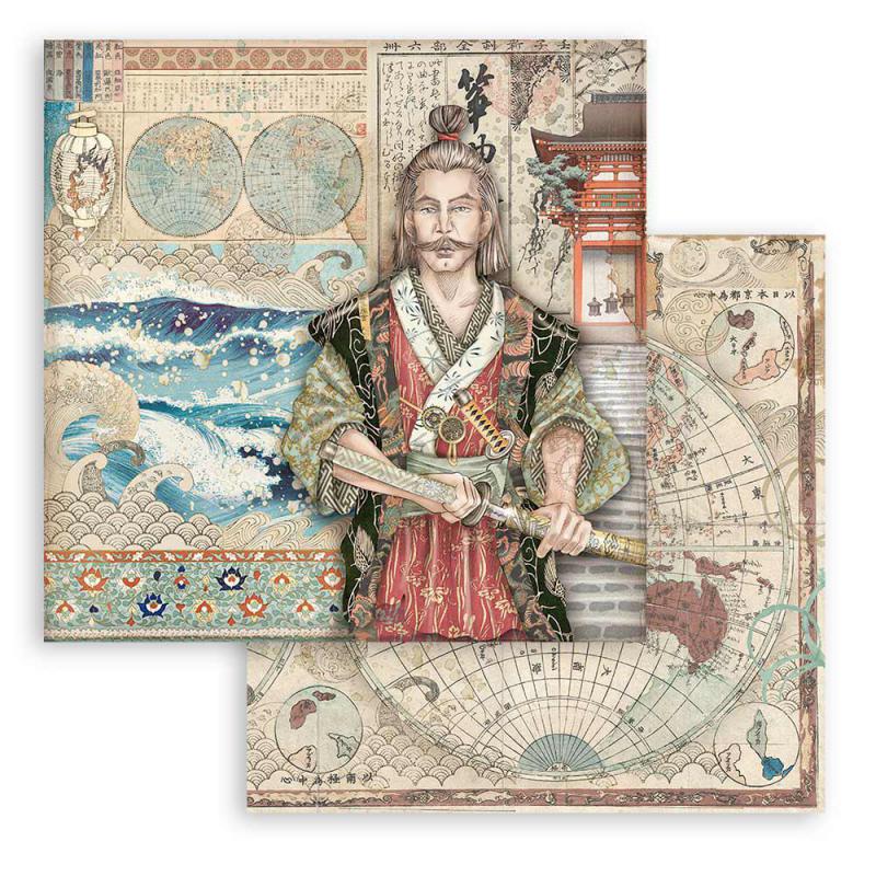 Stamperia SIR VAGABOND SAMURAI JAPAN 12"X12" Scrapbook Paper