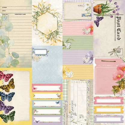 Simple Stories SIMPLE VINTAGE MEADOW FLOWERS Journal Elements 12”X12” Scrapbook Paper