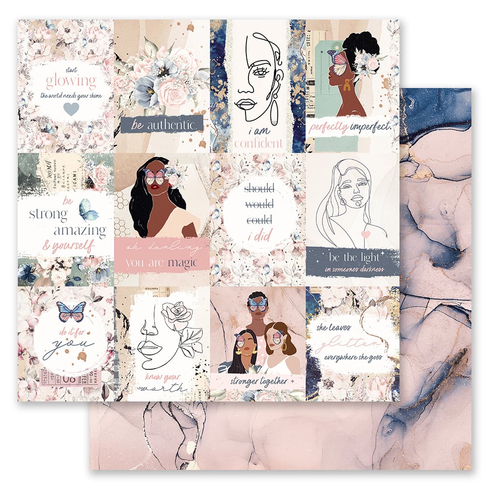 Prima Indigo Collection AUTHENTIC 12"X12" Scrapbook Paper