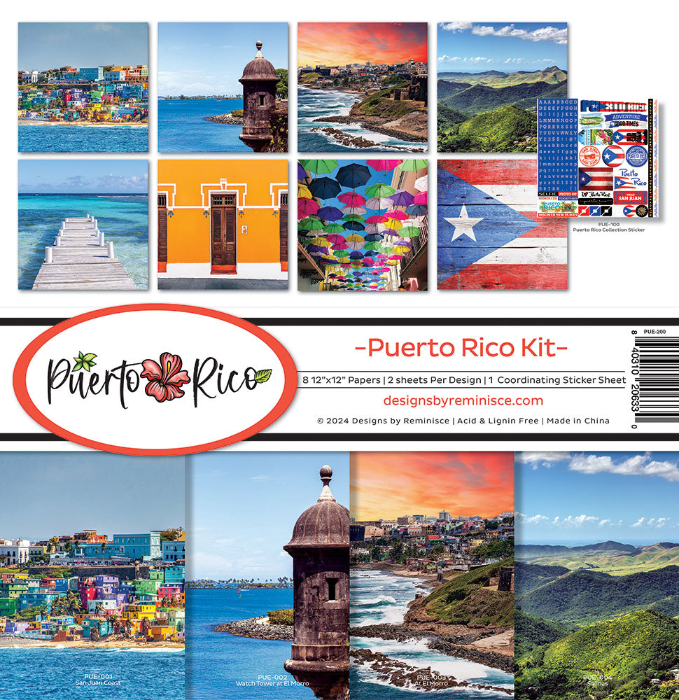 Reminisce PUERTO RICO 12"X12" Scrapbook Kit 9pc