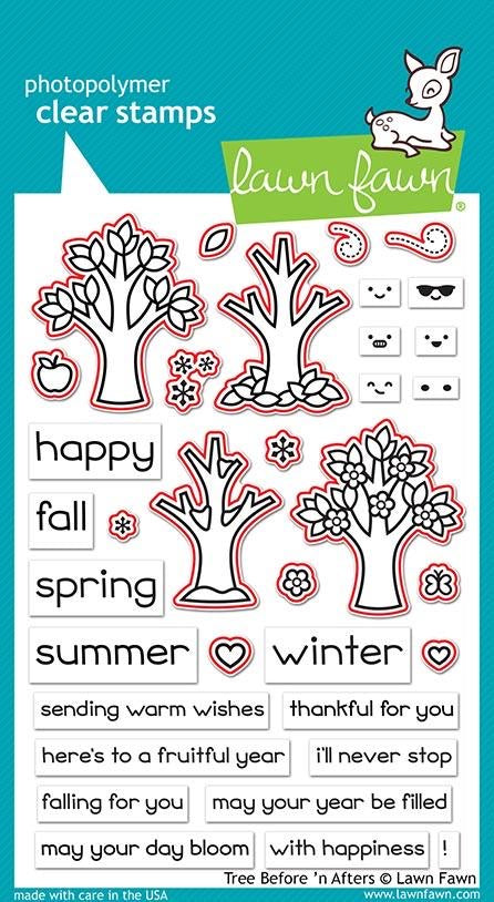 Lawn Fawn TREE BEFORE ‘N AFTERS Stamp &amp; Die Set