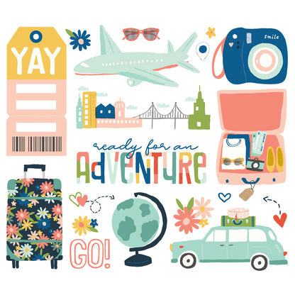 Simple Stories PACK YOUR BAGS BIG BITS Diecuts 19 Pieces