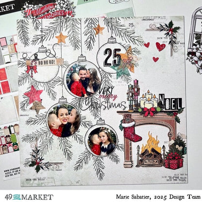 49 and Market Vicki Boutin MISTLETOE &amp; MEMORIES 12X12 Scrapbook Paper