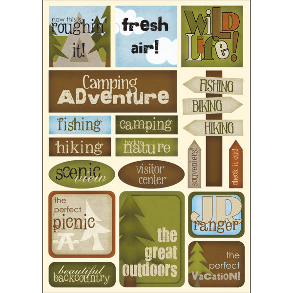 Scrapbook Customs GREAT OUTDOORS Stickers 19pc