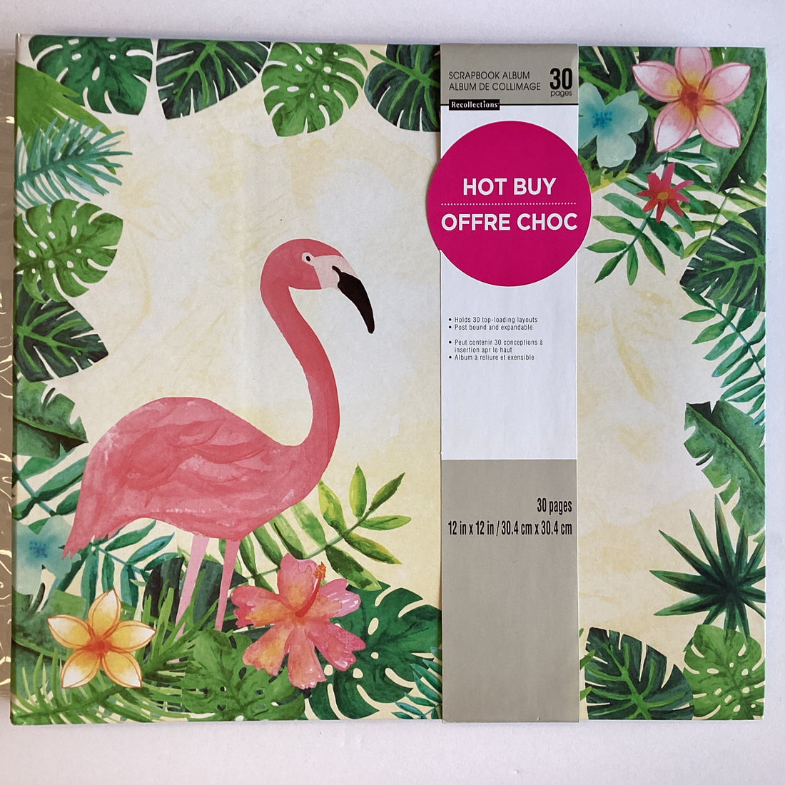 Recollections TROPICAL FLAMINGO 12"X12" Scrapbook Album