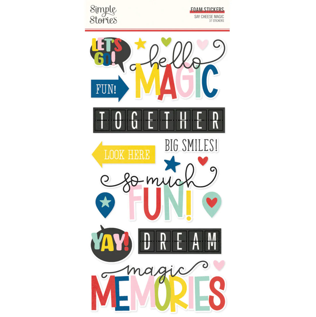 Simple Stories SAY CHEESE MAGIC Foam Stickers 37pc