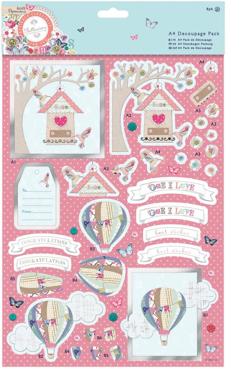 Docrafts Papermania BELLISSIMA A4 Decoupage Pack