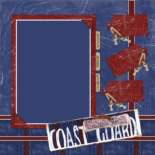 Military COAST GUARD 12&quot;X12&quot; Scrapbook Quick Page Kits