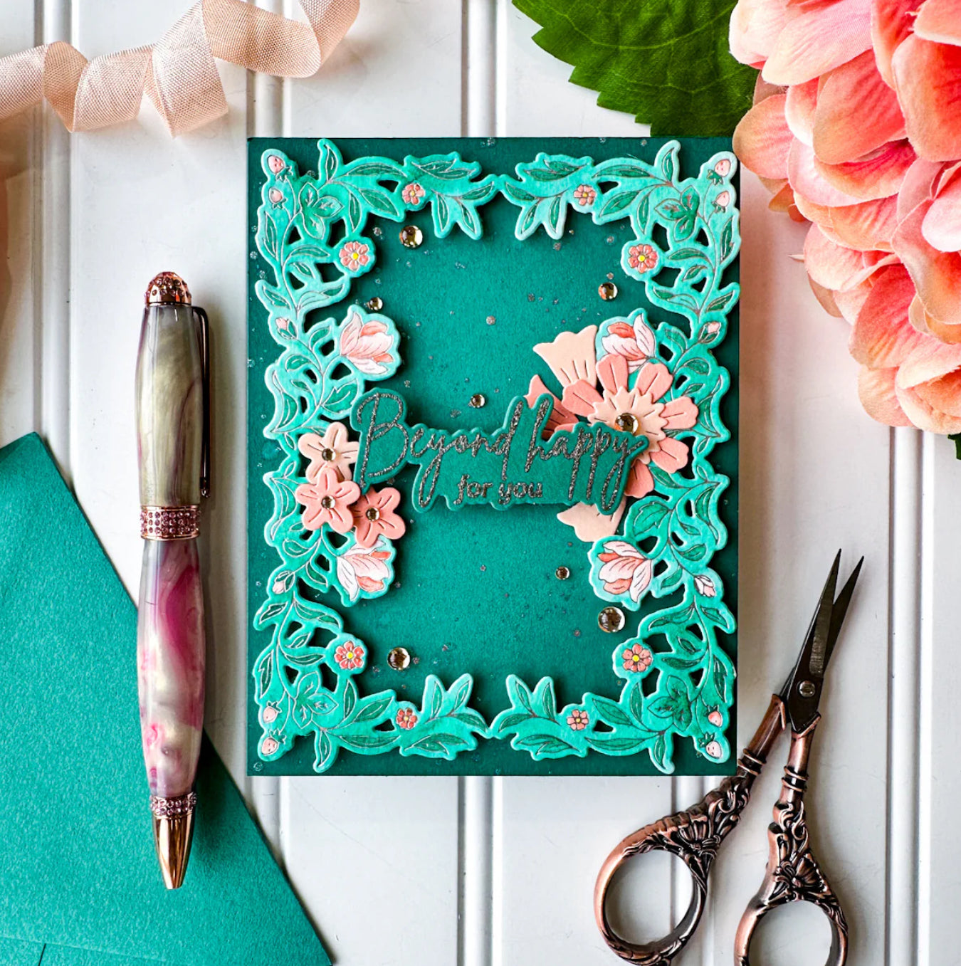 Pinkfresh Studio MAKING THINGS HAPPEN Stamp Stencel &amp; Die Set 9pc
