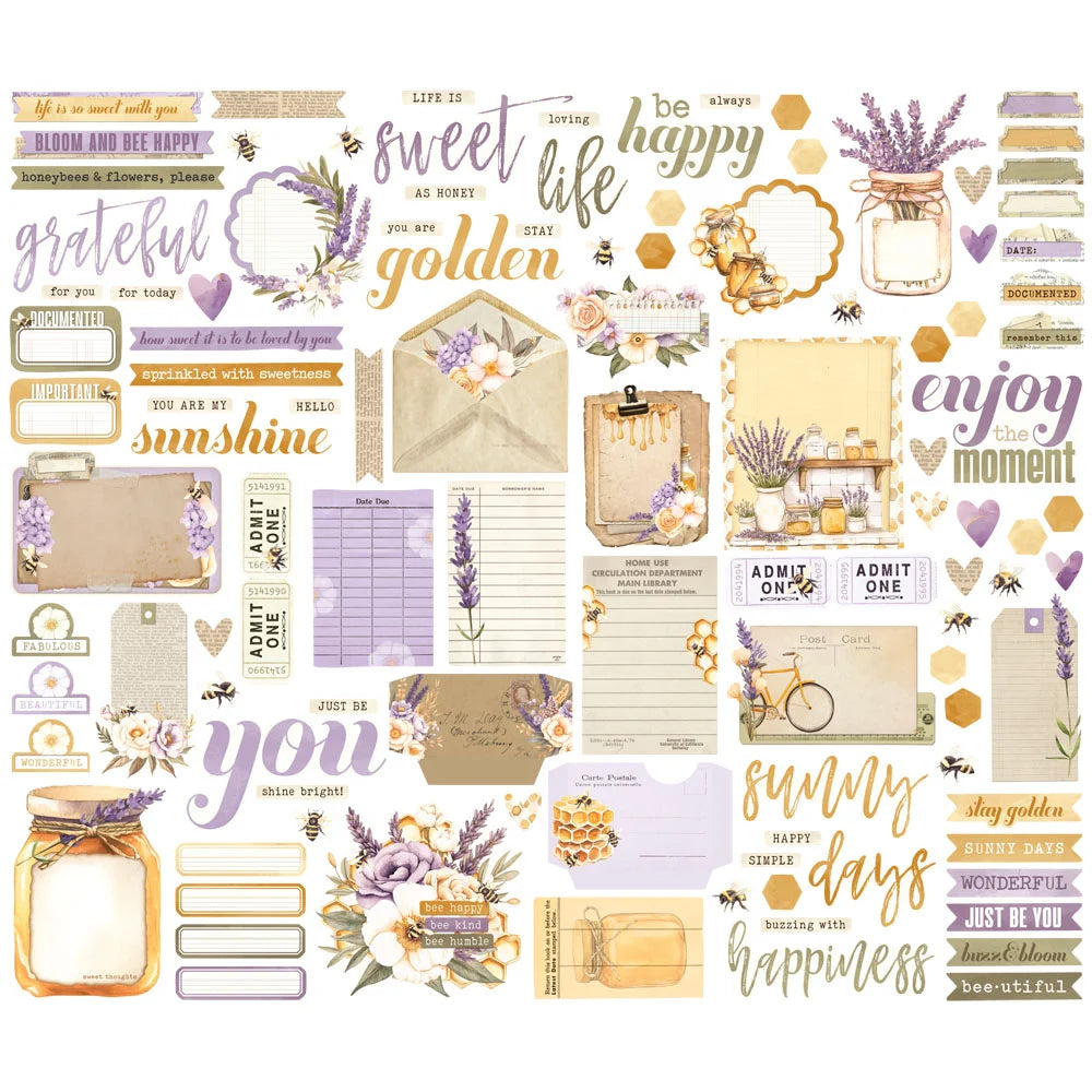 Simple Stories SIMPLE VINTAGE LAVENDER FIELDS Journal Bits 107pc