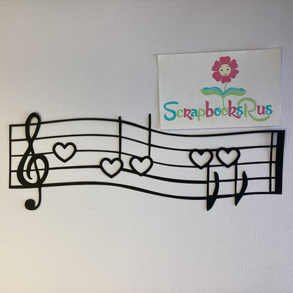 Laser Cuts MUSIC HEARTS CURVED Black Diecut Border