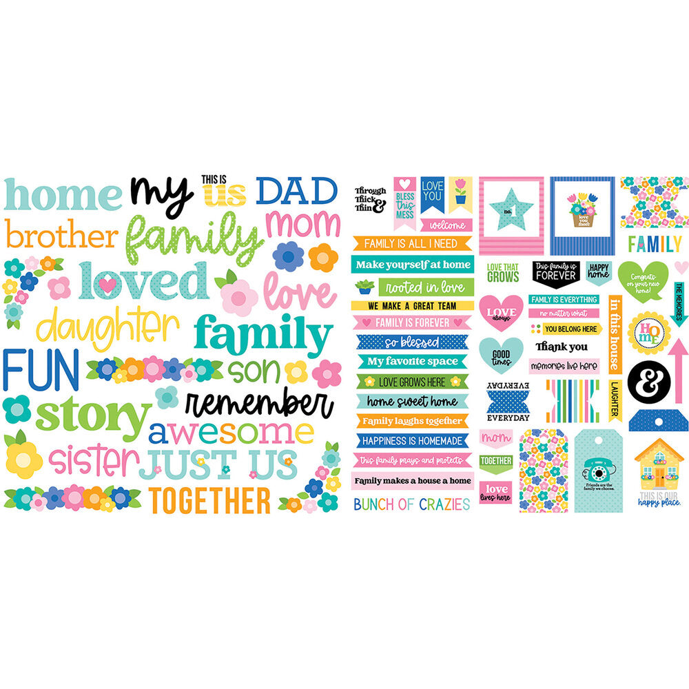 Bella Blvd LOVE GROWS HERE Ephemera Words 84pc