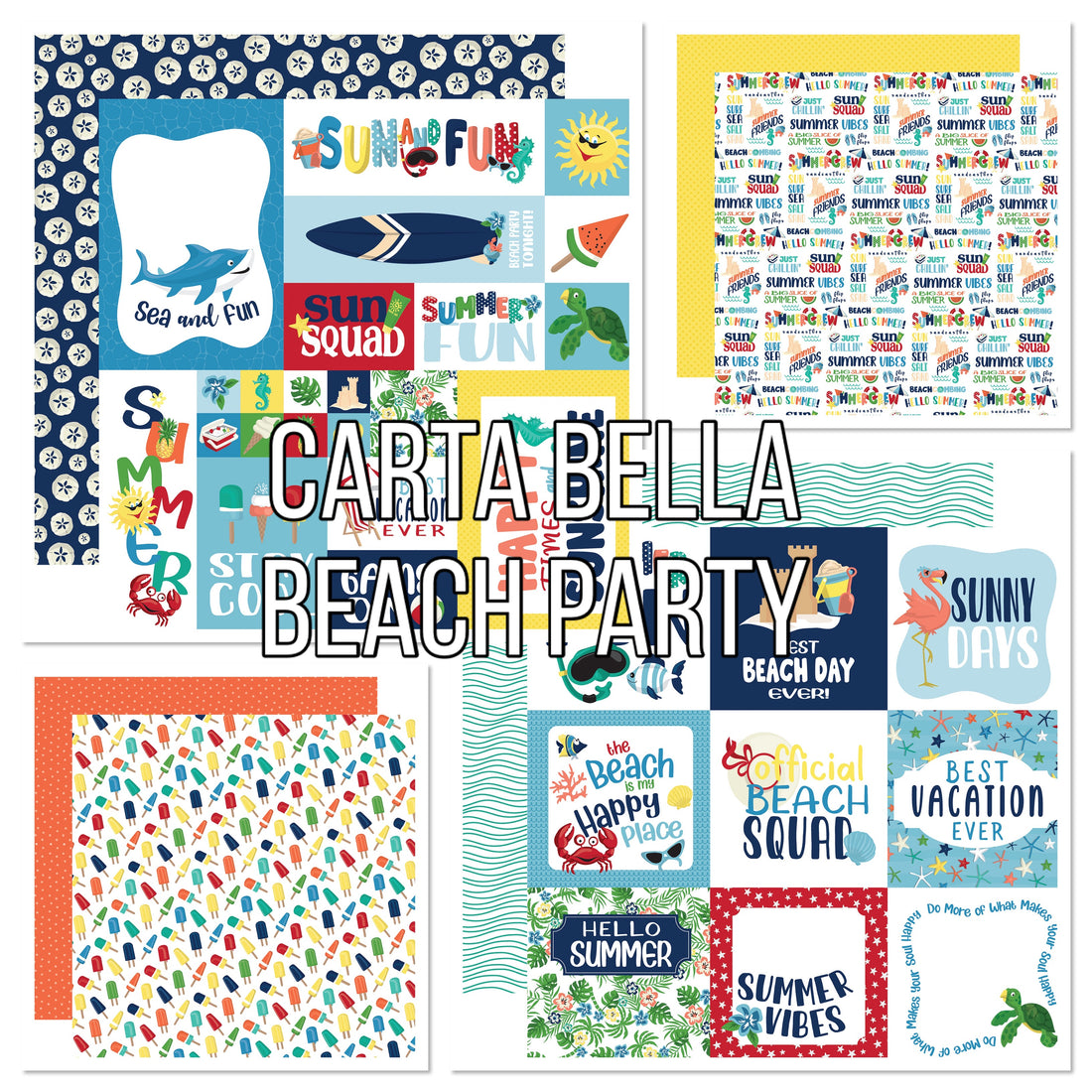 Carta Bella BEACH PARTY 12X12 Scrapbook Paper