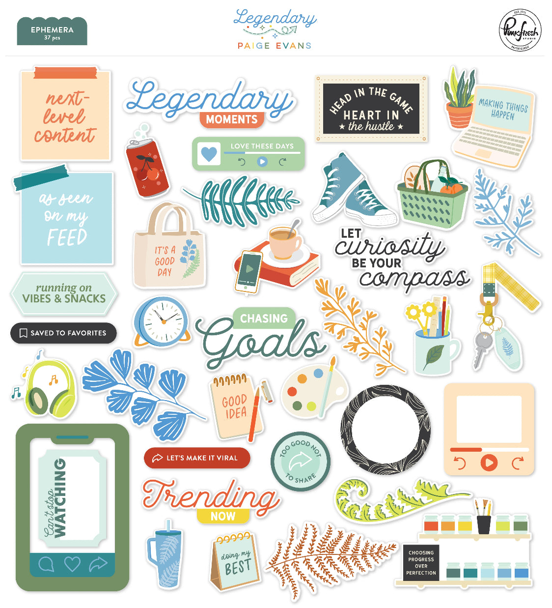 Pinkfresh Paige Evans LEGENDARY Ephemera 37pc