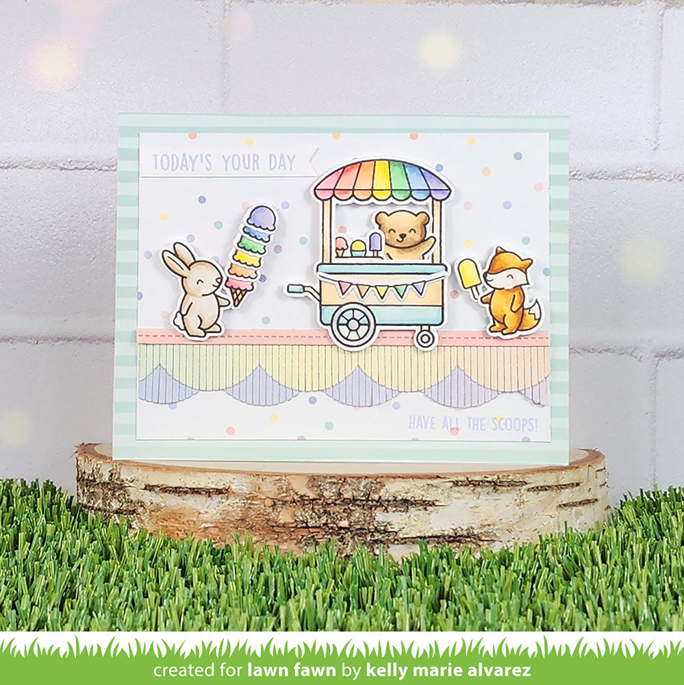 Lawn Fawn TREAT CART Clear Stamps and Die SET