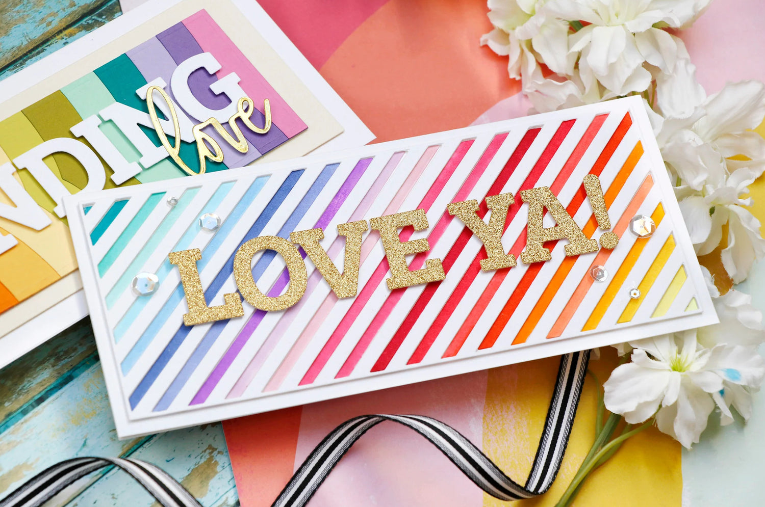 Pinkfresh Studio SLIM DIAGONAL STRIPES Essentials Crafting Dies 1pc