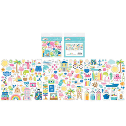 Doodlebug SUMMER FUN Odds &amp; Ends Diecuts 132pc