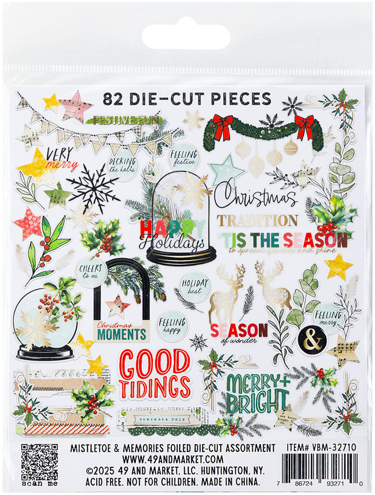 49 and Market Vicki Boutin MISTLETOE &amp; MEMORIES Foiled Die-Cut Assortment