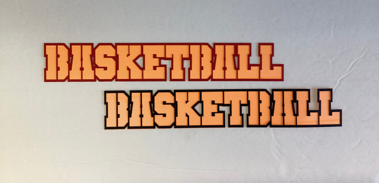 BASKETBALL Title Silhouette Laser Die Cut 2pc Scrapbooksrus