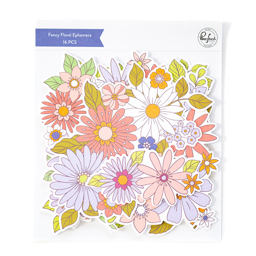 Pinkfresh Studio FANCY FLORAL EPHEMERA 16pc