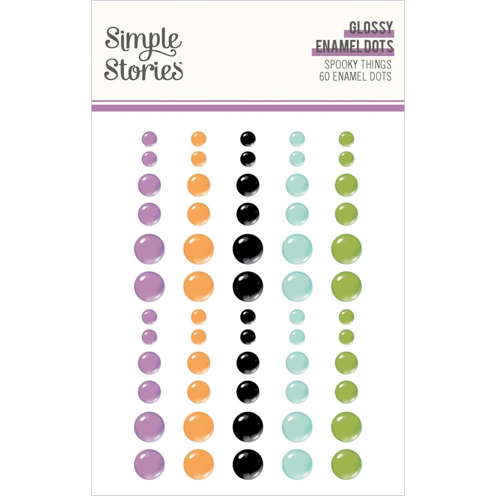 Simple Stories SPOOKY THINGS ENAMEL DOTS Stickers 60pc