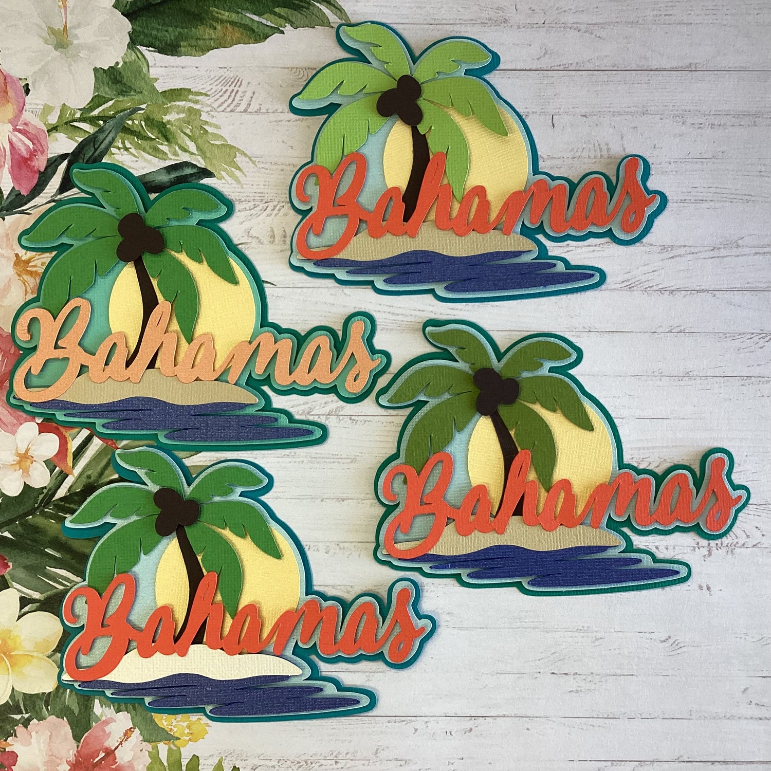 BAHAMAS Travel 3D Scrapbook Die Cut Embellishment