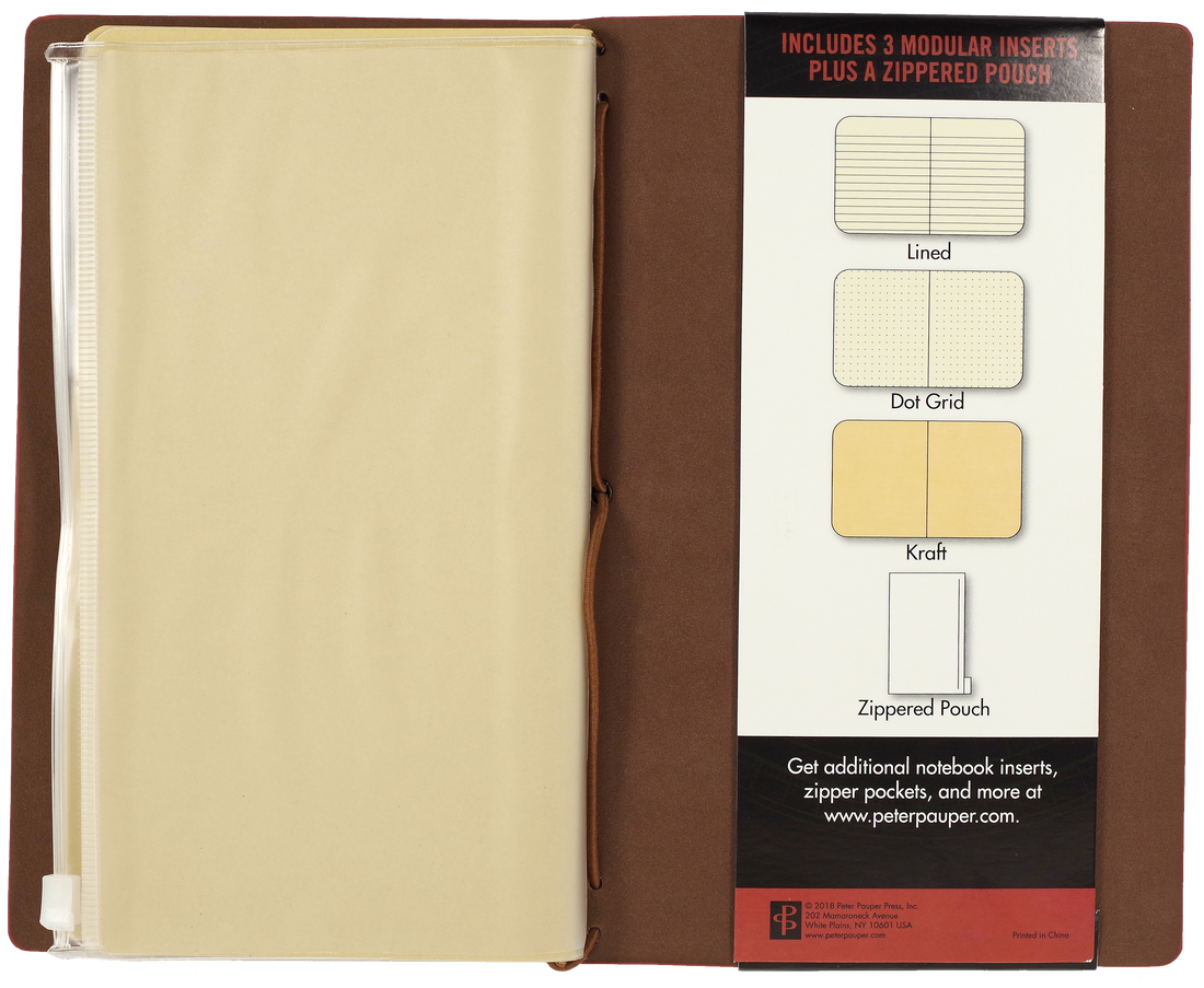 Peter Pauper VOYAGER BURGUNDY Travel Journal Notebook