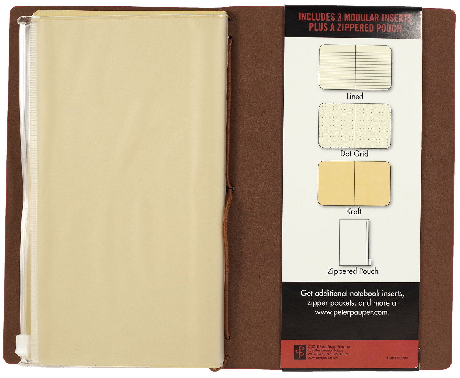 Peter Pauper VOYAGER BURGUNDY Travel Journal Notebook