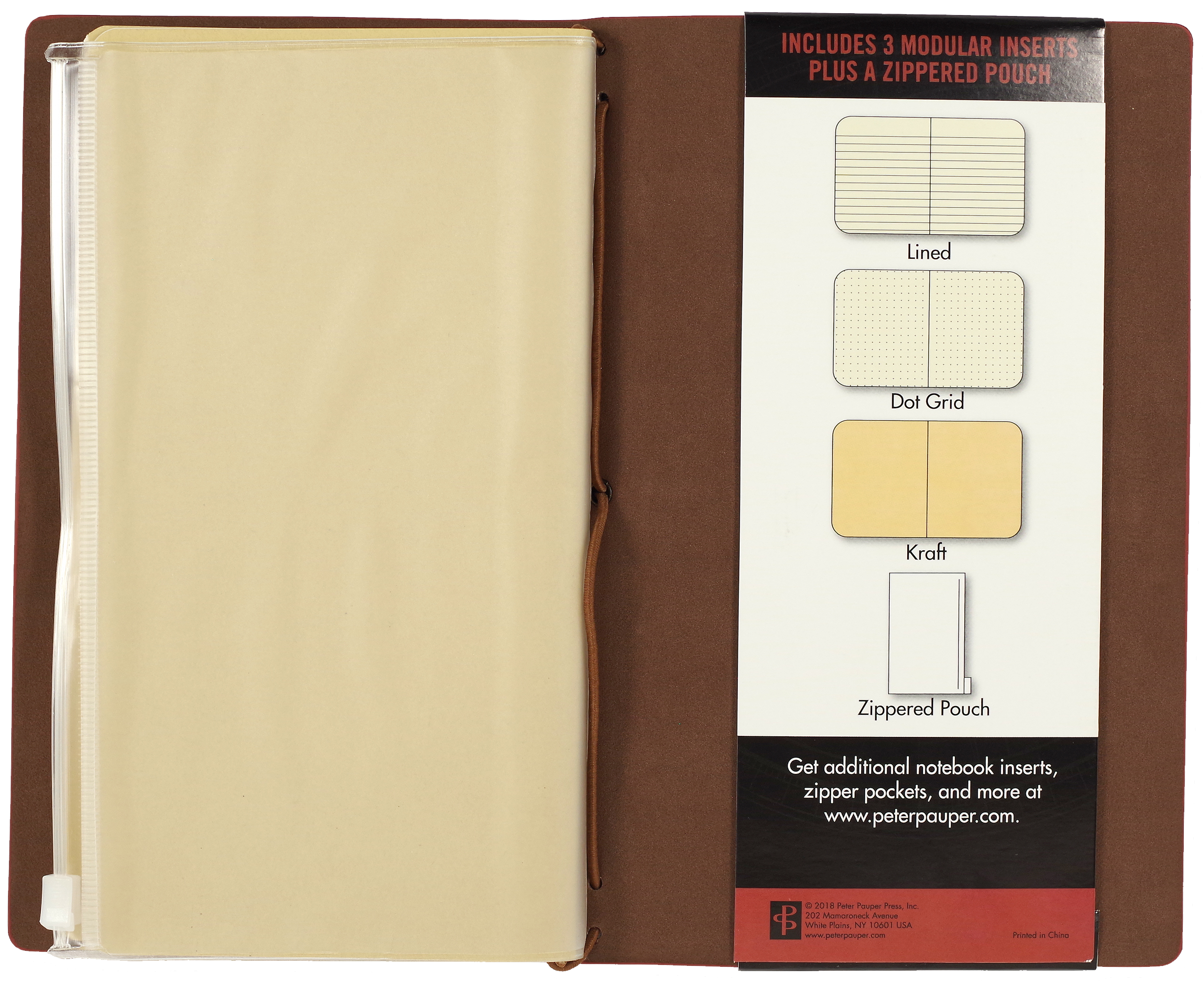 Peter Pauper VOYAGER BURGUNDY Travel Journal Notebook