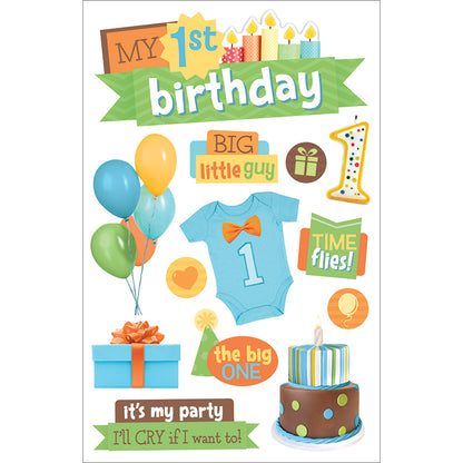 Paper House BABY BOY 1ST BIRTHDAY 3D Stickers 13pc