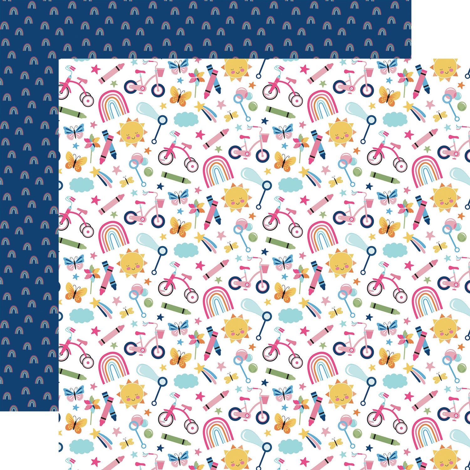 Echo Park PLAY ALL DAY GIRL 12”X12” Scrapbook Paper