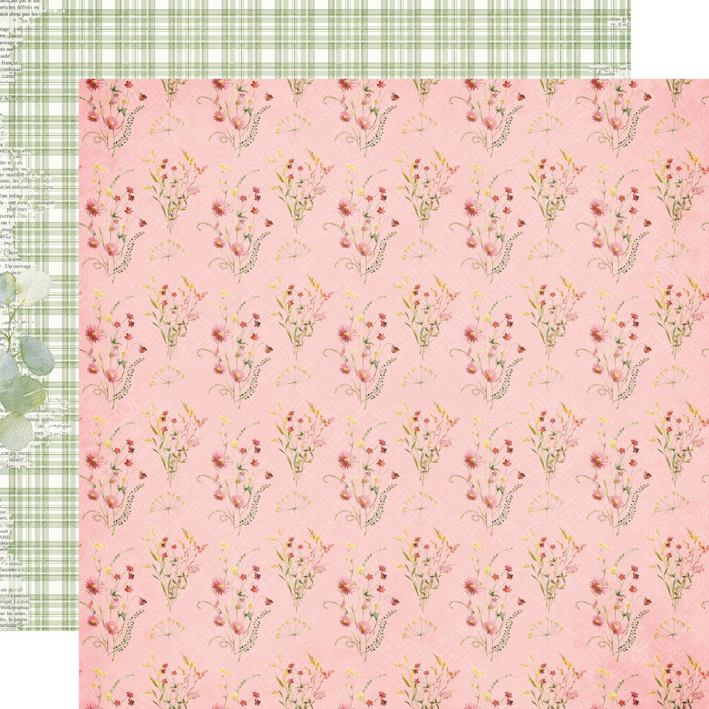 Simple Stories SIMPLE VINTAGE MEADOW FLOWERS Seeds of Kindness 12”X12” Scrapbook Paper