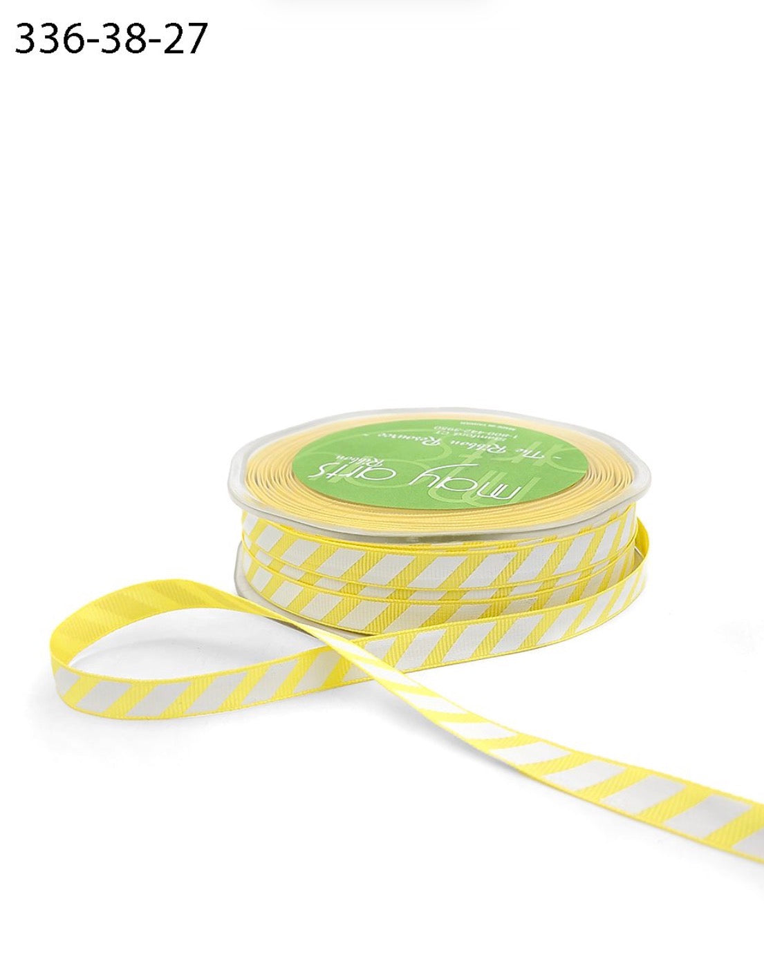 May Arts 3/8” DIAGONAL STRIPE Ribbon 1 yard yd
