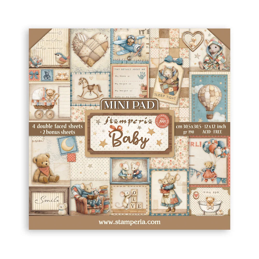 Stamperia BABY 12"X12" Mini Paper Pad