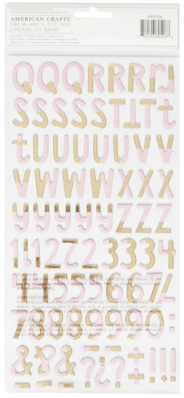 Thickers Crate Paper Cute Girl DEAR Foil Letter Stickers