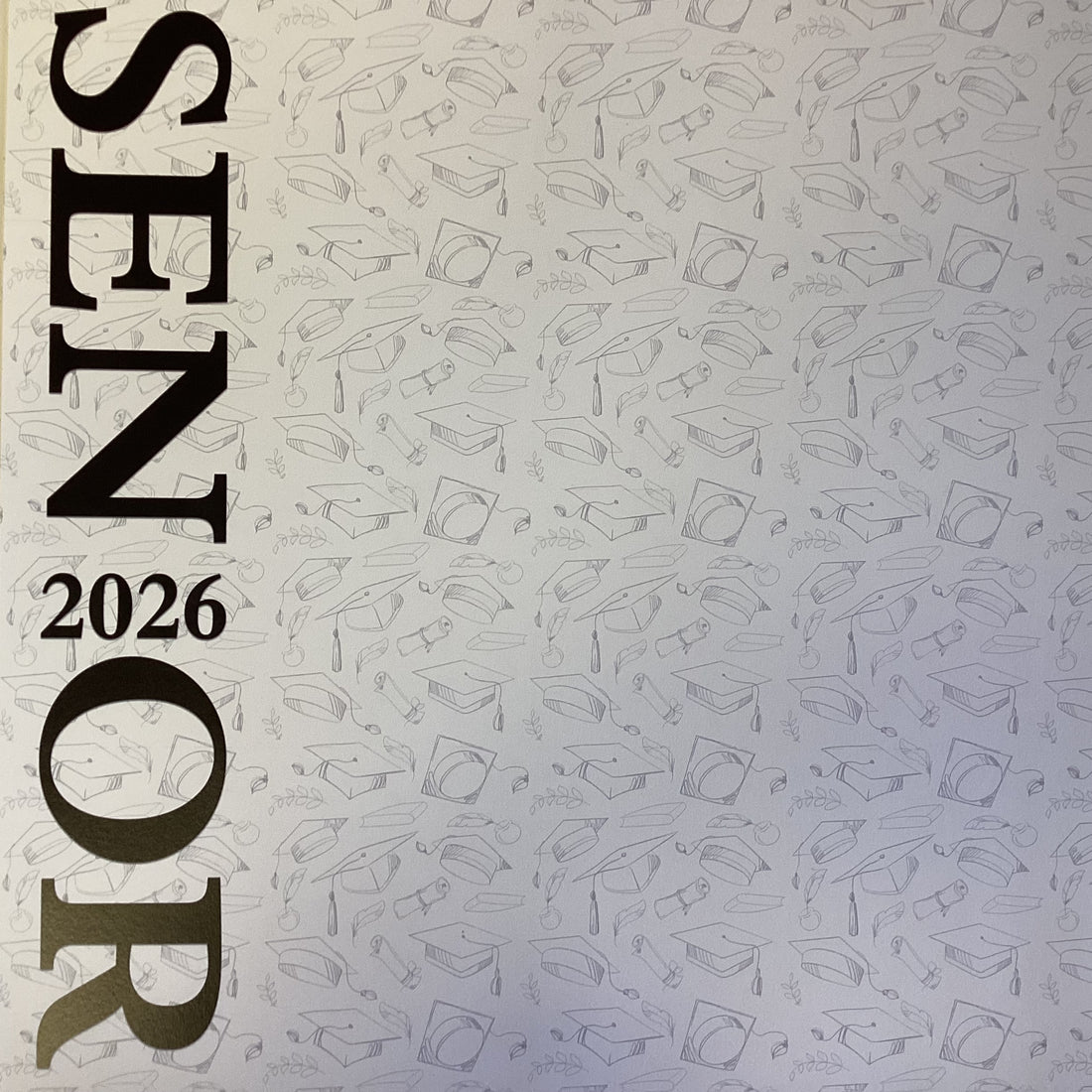 Scrapbook Customs SENIOR YEAR GRAD CAPS 2026 12”X12”Scrapbook Paper