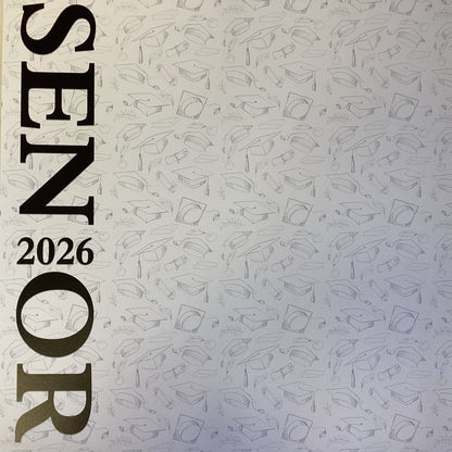 Scrapbook Customs SENIOR YEAR GRAD CAPS 2026 12”X12”Scrapbook Paper