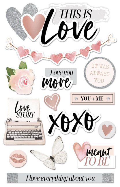 Paper House THIS IS LOVE 3D Scrapbook Sticker
