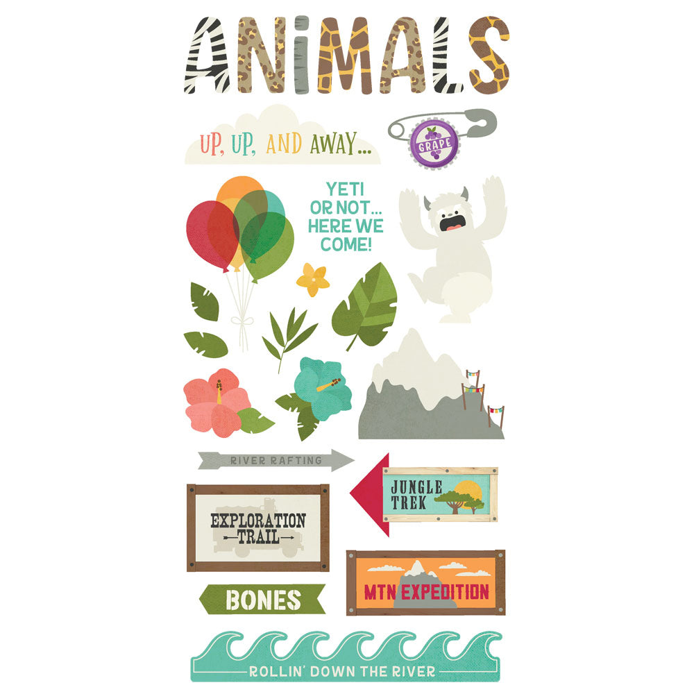 Simple Stories SAY CHEESE WILD Foam Stickers 44pc