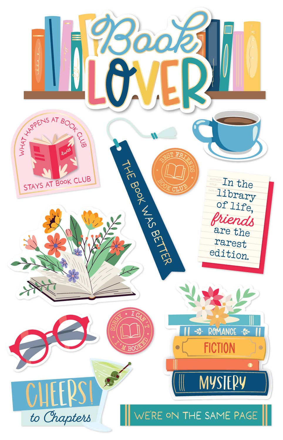 Paper House BOOK LOVER 3D Sticker 12pc