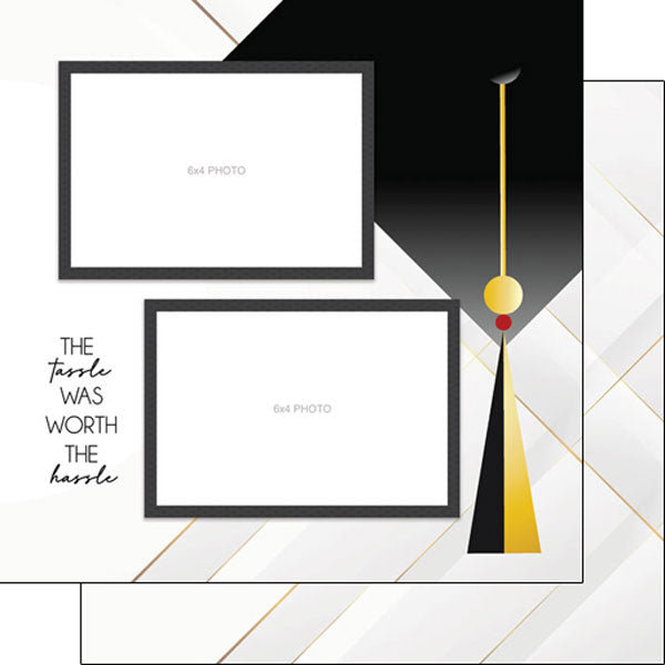 Scrapbook Customs GRADUATE RIGHT QUICK PAGE 12”X12” Scrapbook Paper