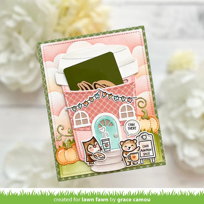 Lawn Cuts COFFEE CUP CARD HOLDER Custom Craft Dies 6pc