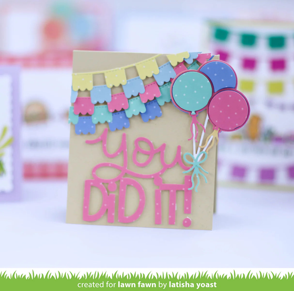 Lawn Cuts FIESTA BANNER BORDER Custom Craft Dies 3pc