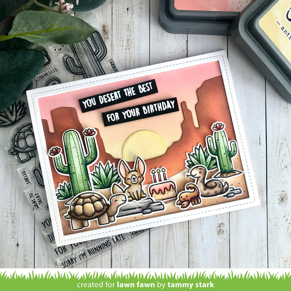 Lawn Fawn CRITTERS IN THE DESERT Stamps &amp; Die SET