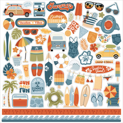 Echo Park SUMMER VIBES Collection Kit 12”X12” 13pc