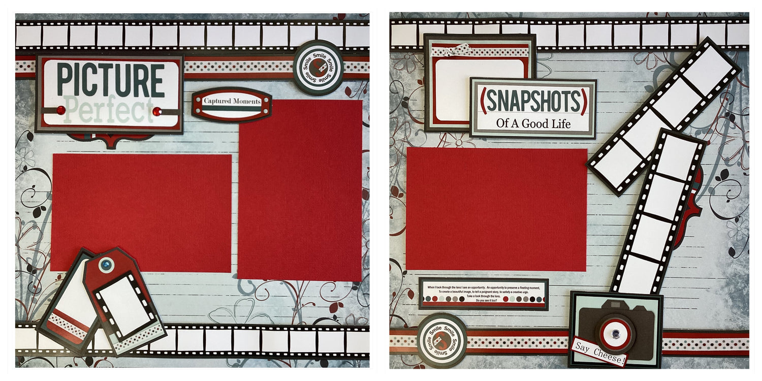 Storytellers Page Kit PICTURE PERFECT (2) 12X12 Scrapbook Layouts