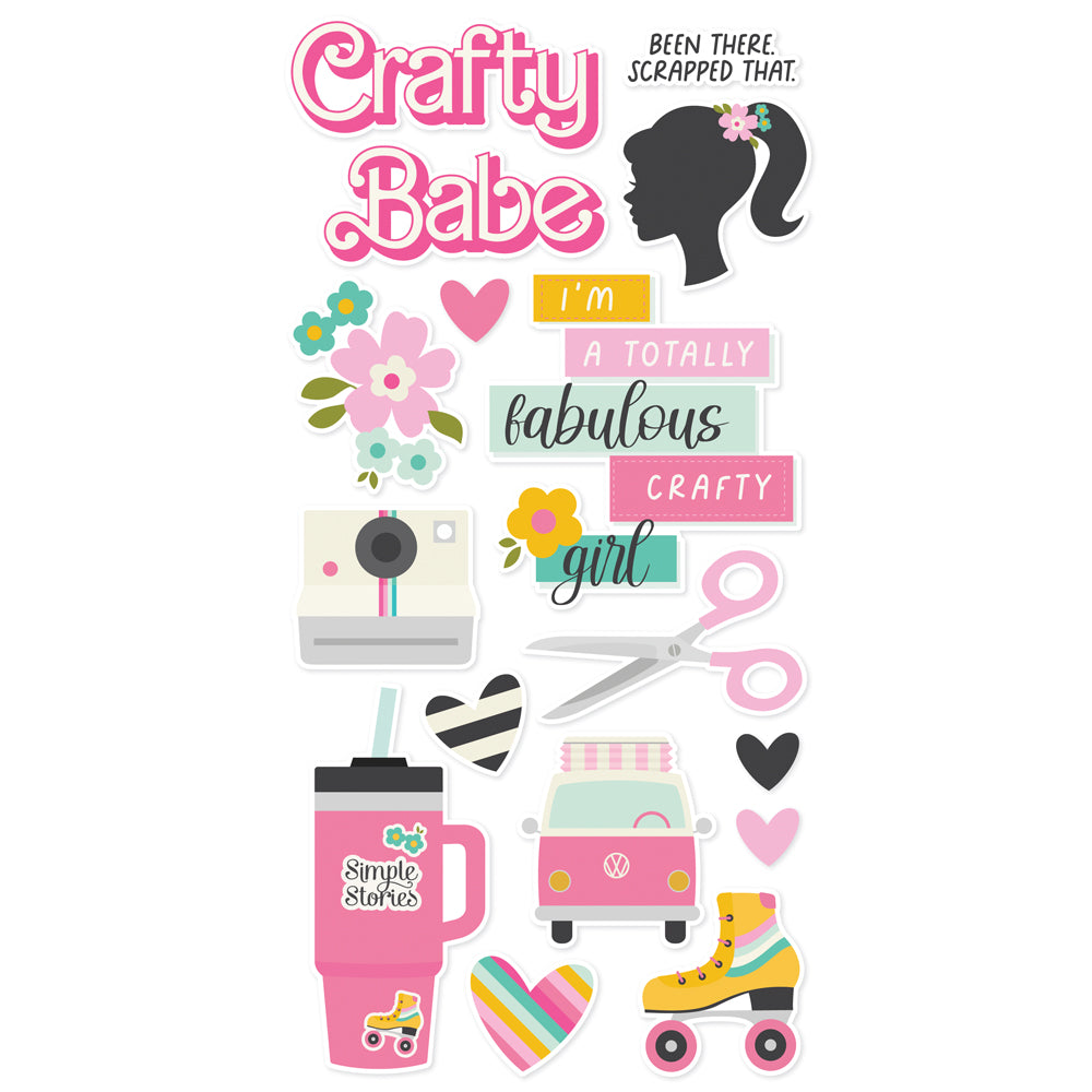 Simple Stories CRAFTY BABE Foam Stickers 38pc