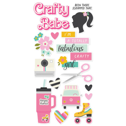 Simple Stories CRAFTY BABE Foam Stickers 38pc