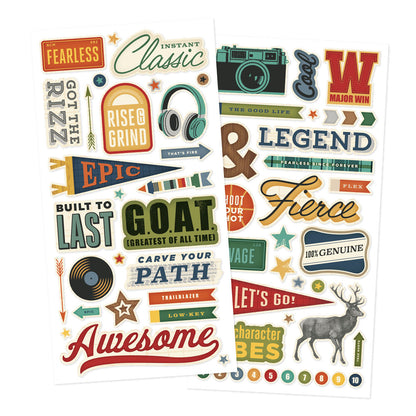 Simple Stories RUSTIC LEGEND Foam Stickers 62pc